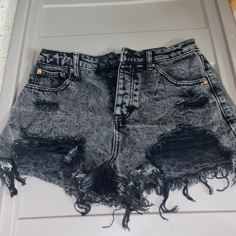 Black Denim Shorts
